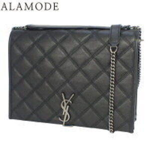 SAINT LAURENT PARIS Becky Chain Shoulder Bag Black Leather